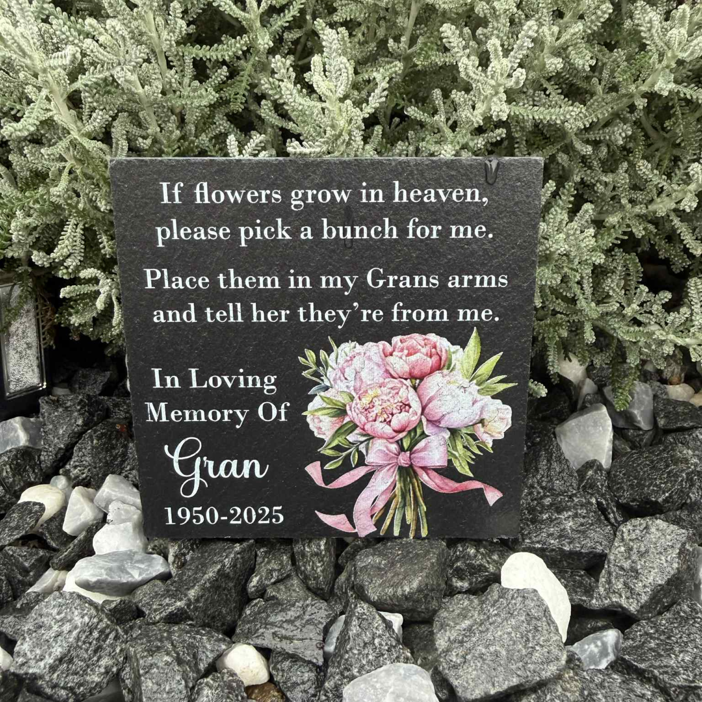If Flowers Grow In Heaven Slate Memorial