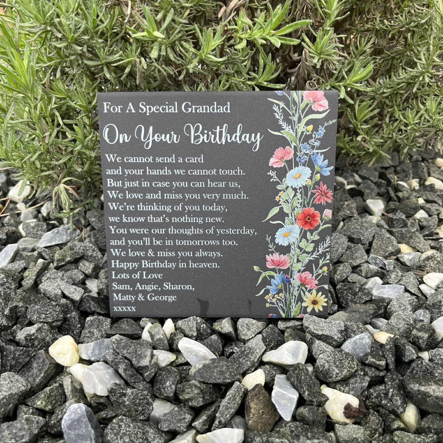 Wildflower birthday memorial cannot send a card