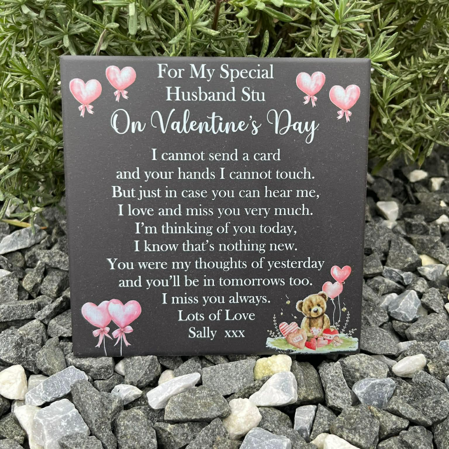 Cannot send a card valentines memorial tile