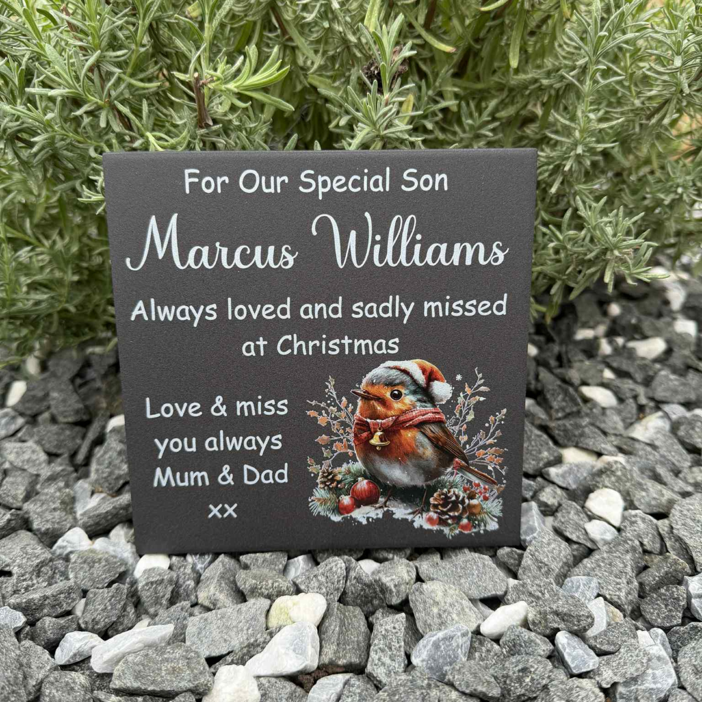 Christmas Robin Memorial Tile