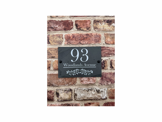 Rustic farmhouse slate house sign