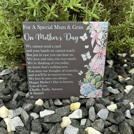 Mother’s Day we cannot send a card butterflies & flowers memorial