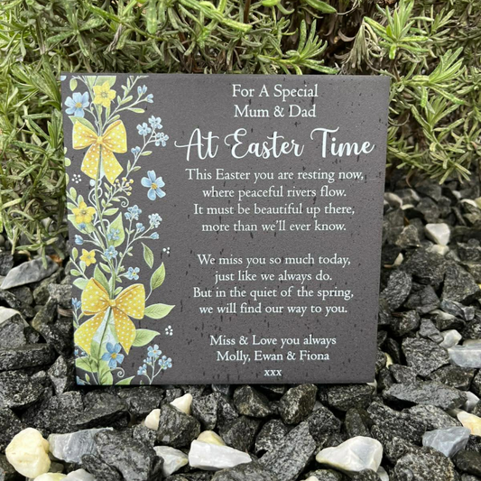 This Easter you are resting memorial tile