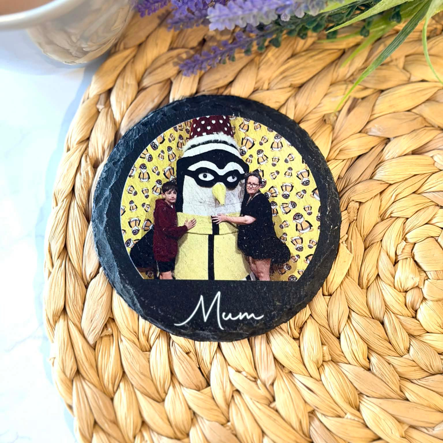 Personalised photo slate coaster