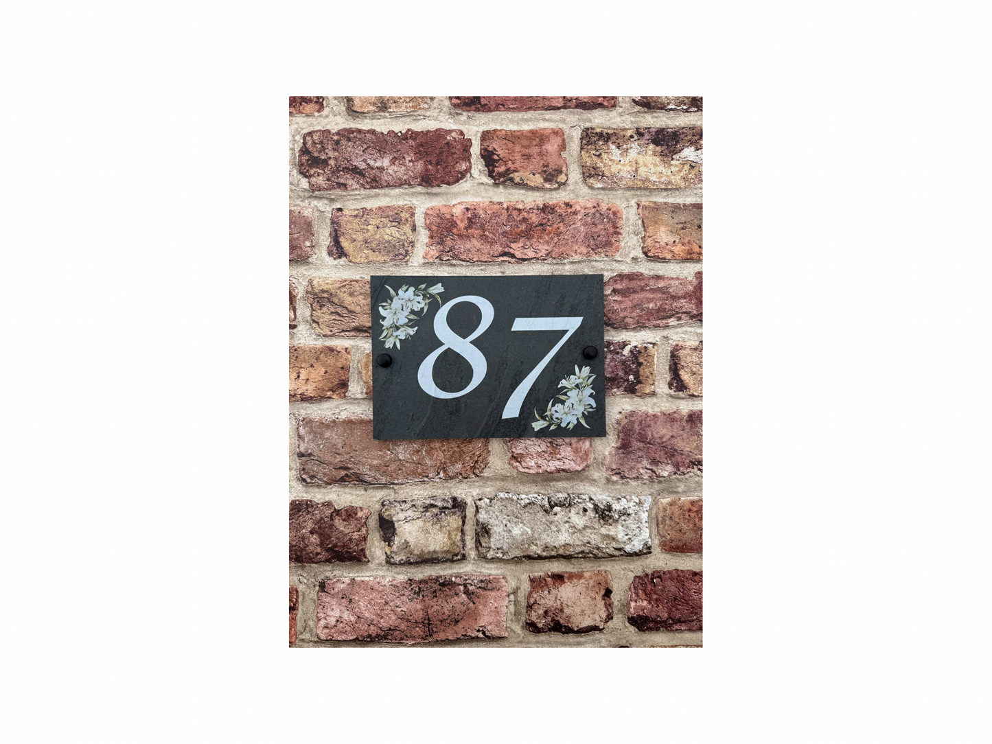 Lilies slate house sign