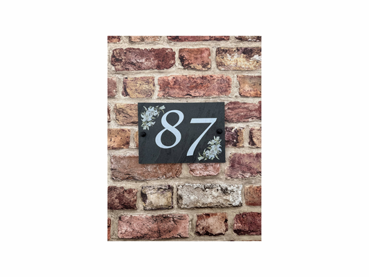Lilies slate house sign