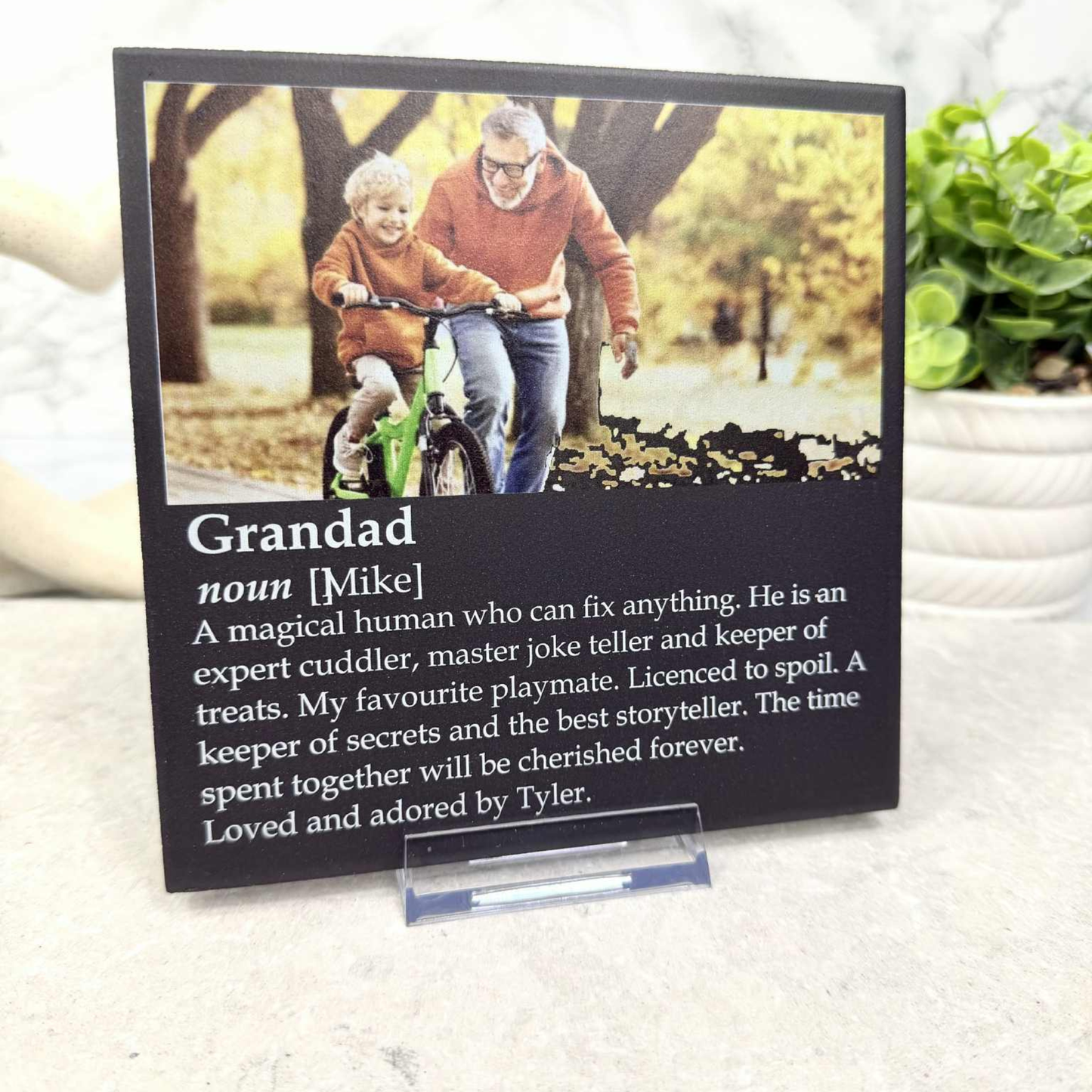 Personalised Grandfather Noun Tile