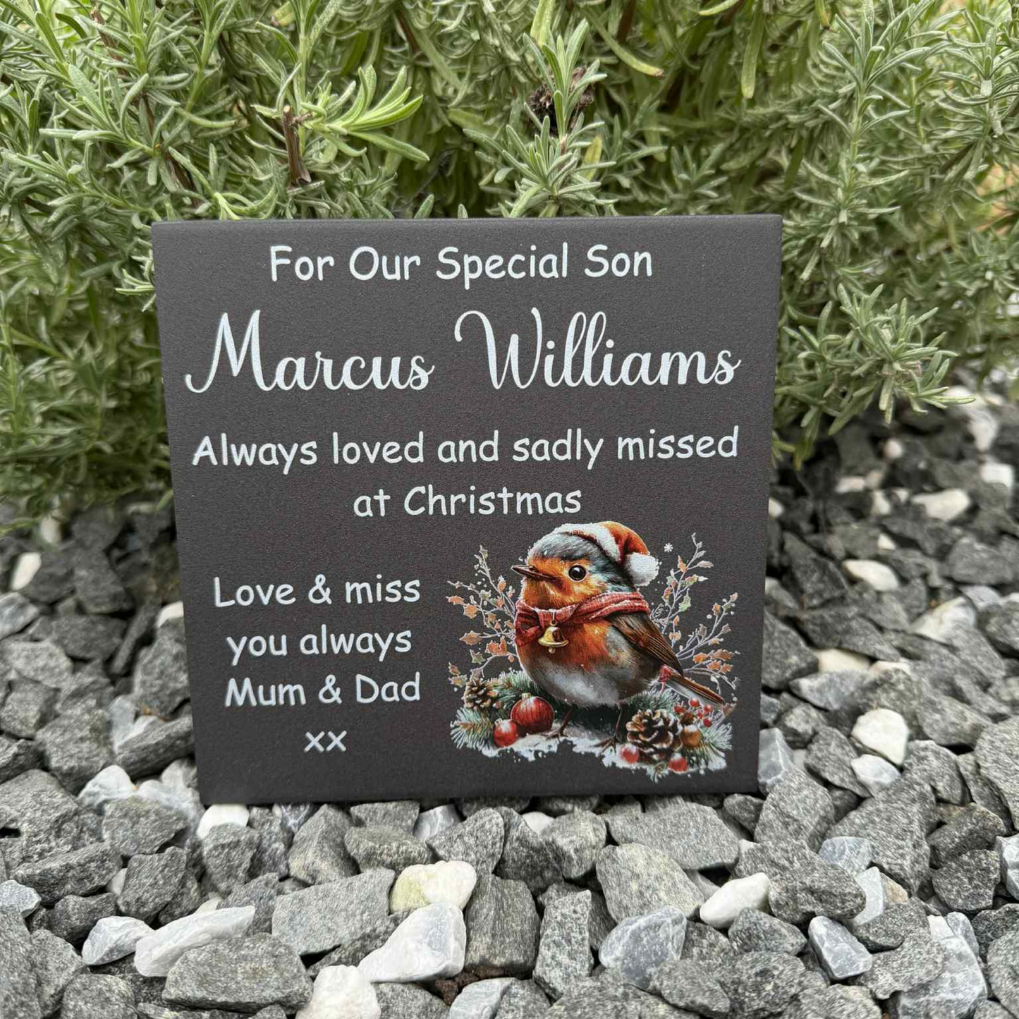 Christmas Robin Memorial Tile