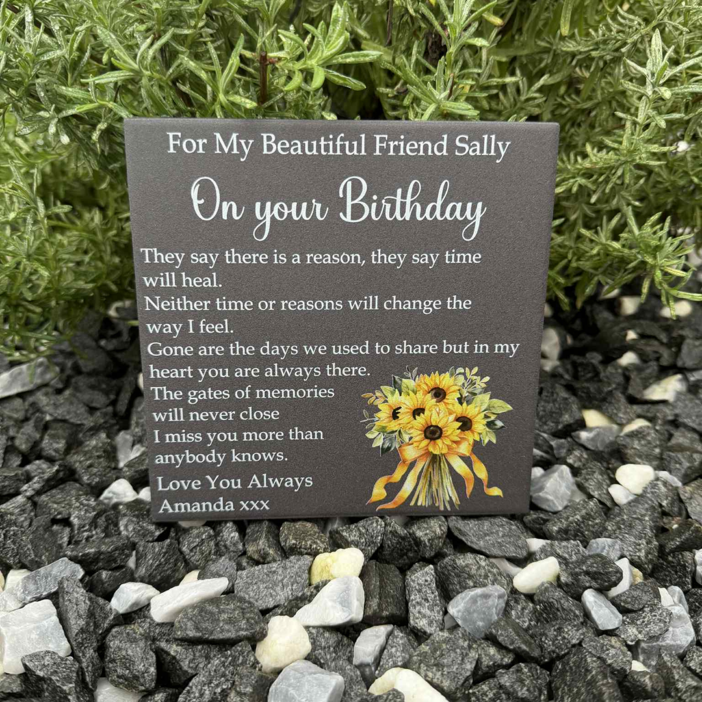 Sunflower Birthday Memorial Tile