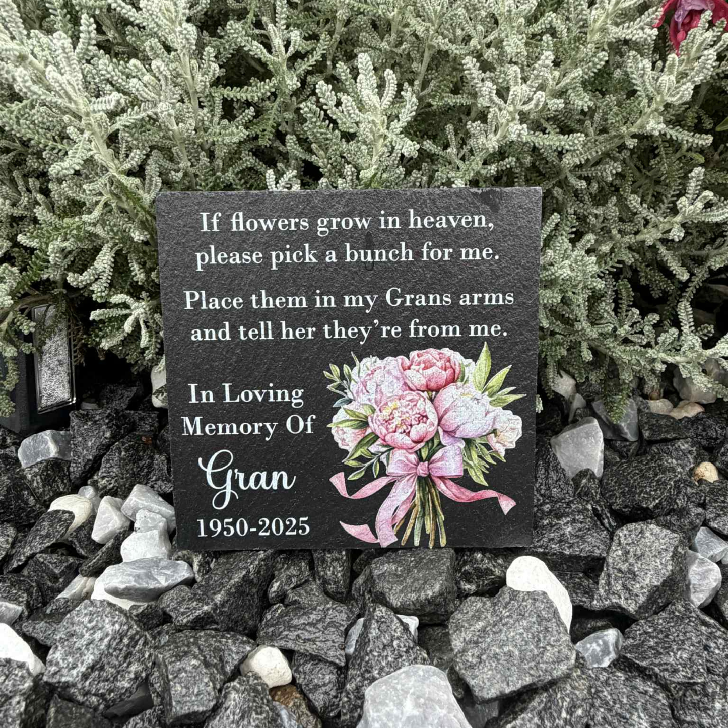 If Flowers Grow In Heaven Slate Memorial