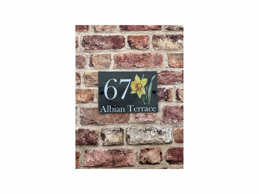 Daffodil slate house sign