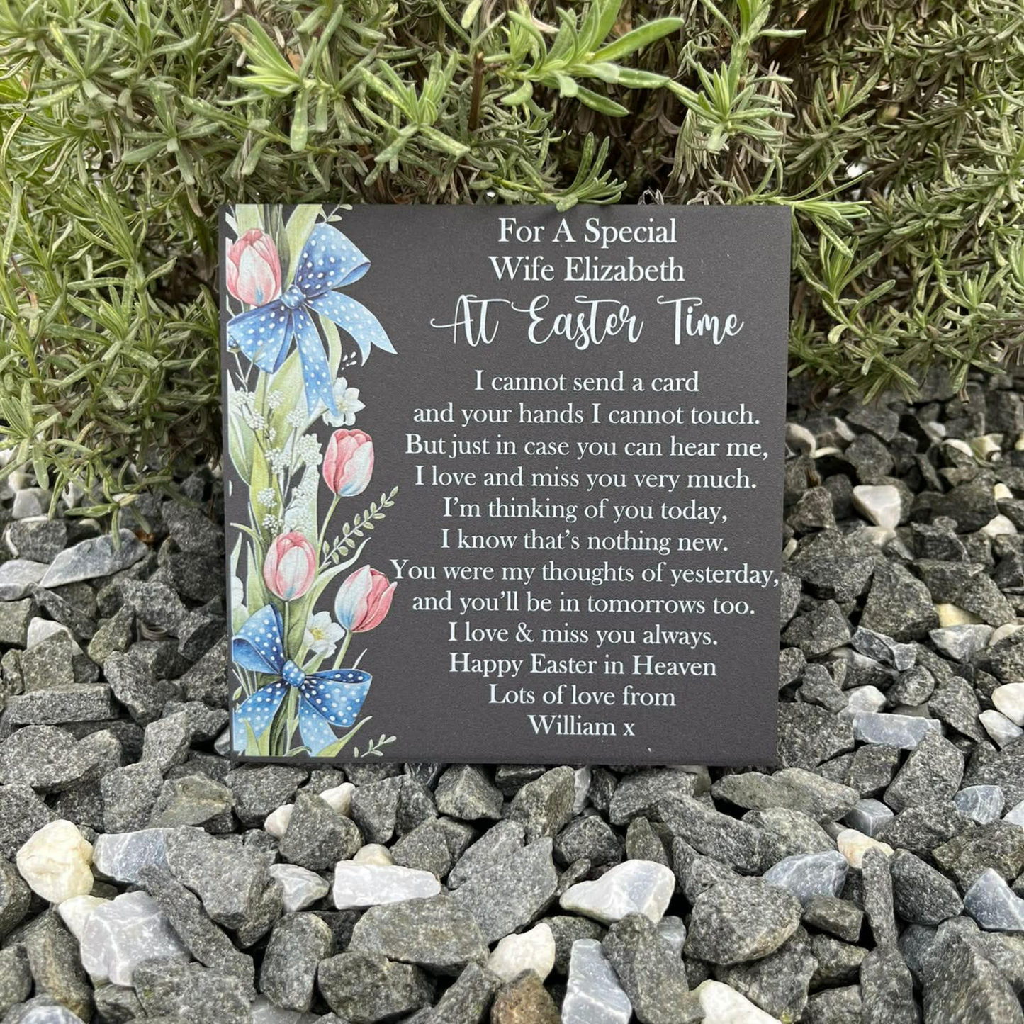 At Easter time memorial tile