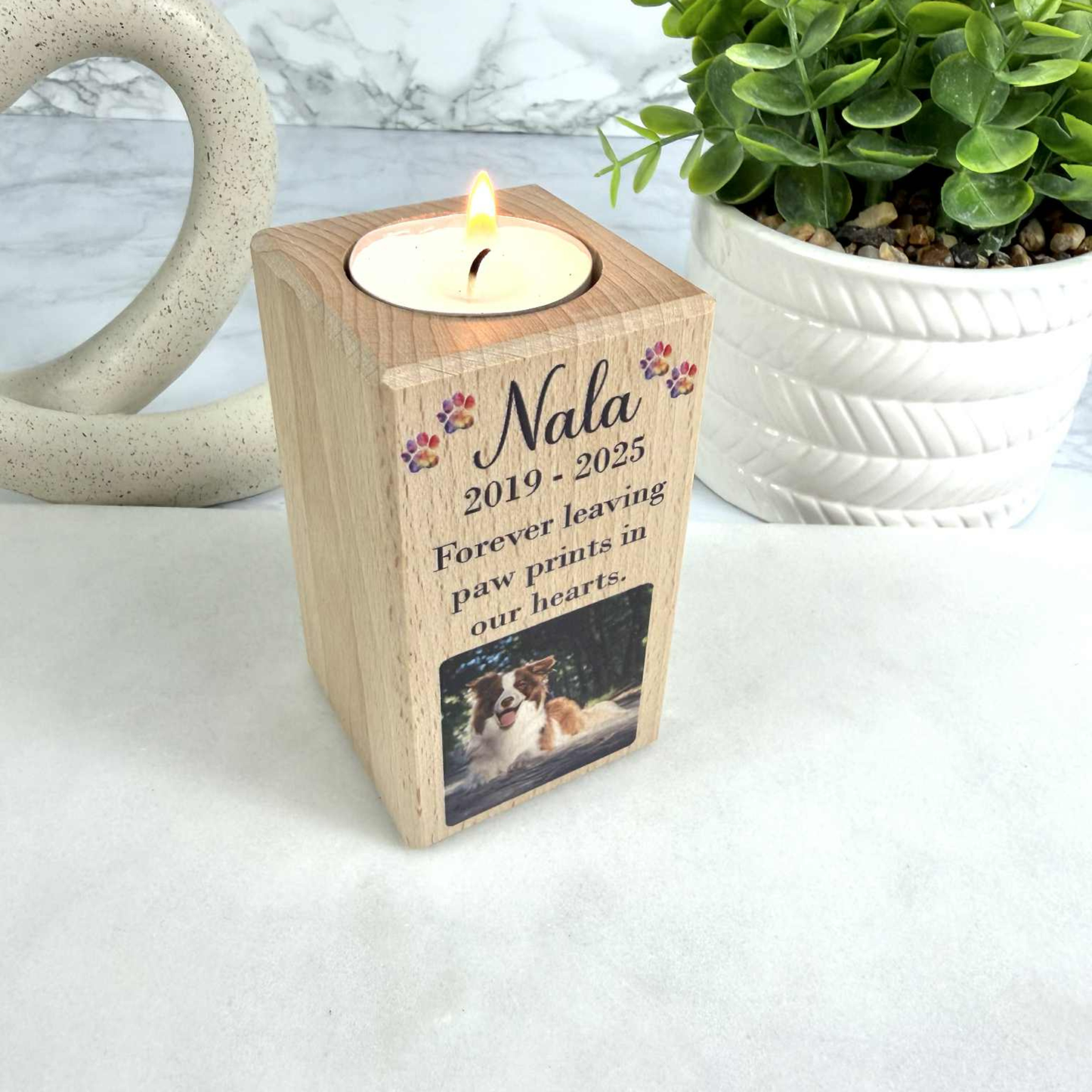 Personalised Pet Photo Tealight Holder