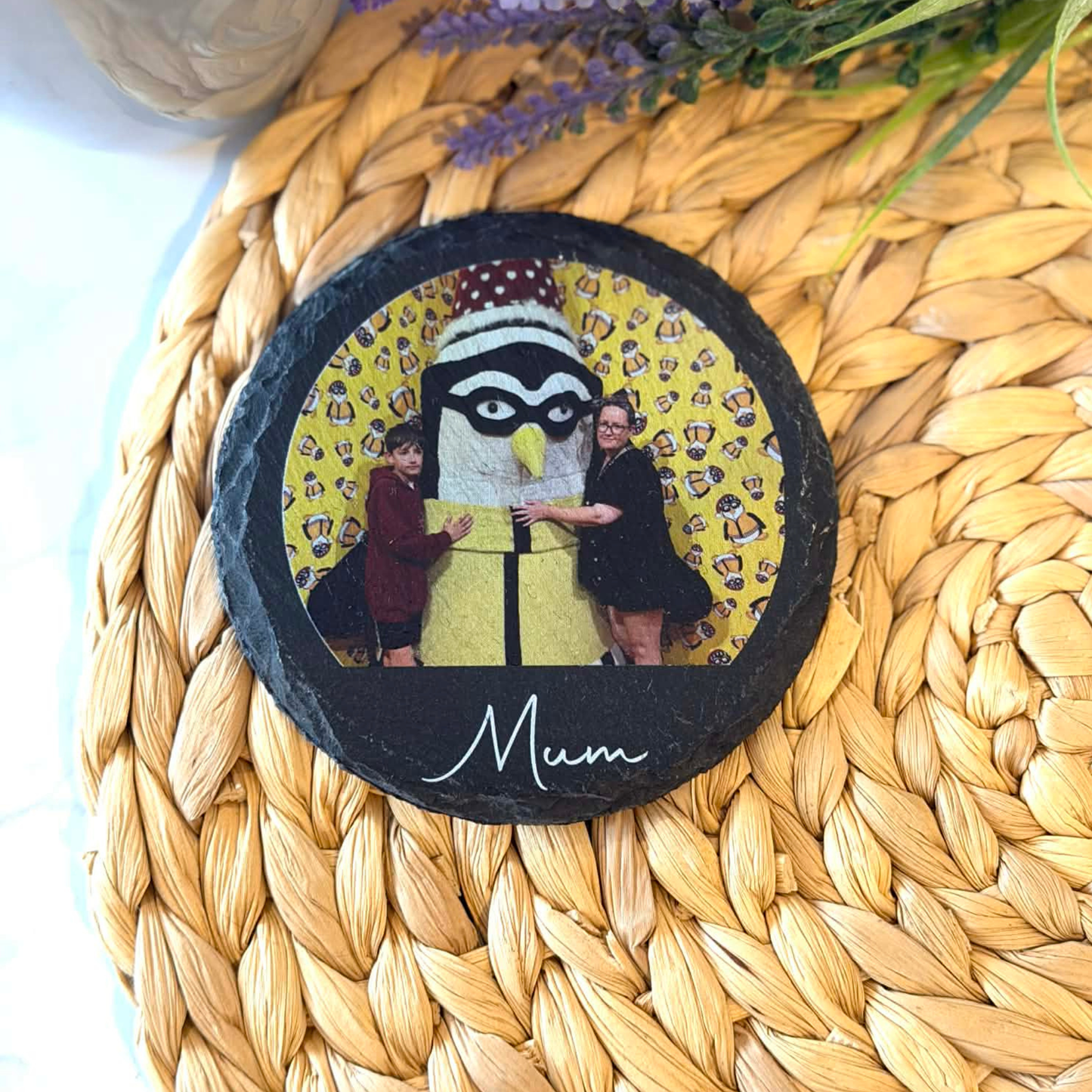 Personalised photo slate coaster