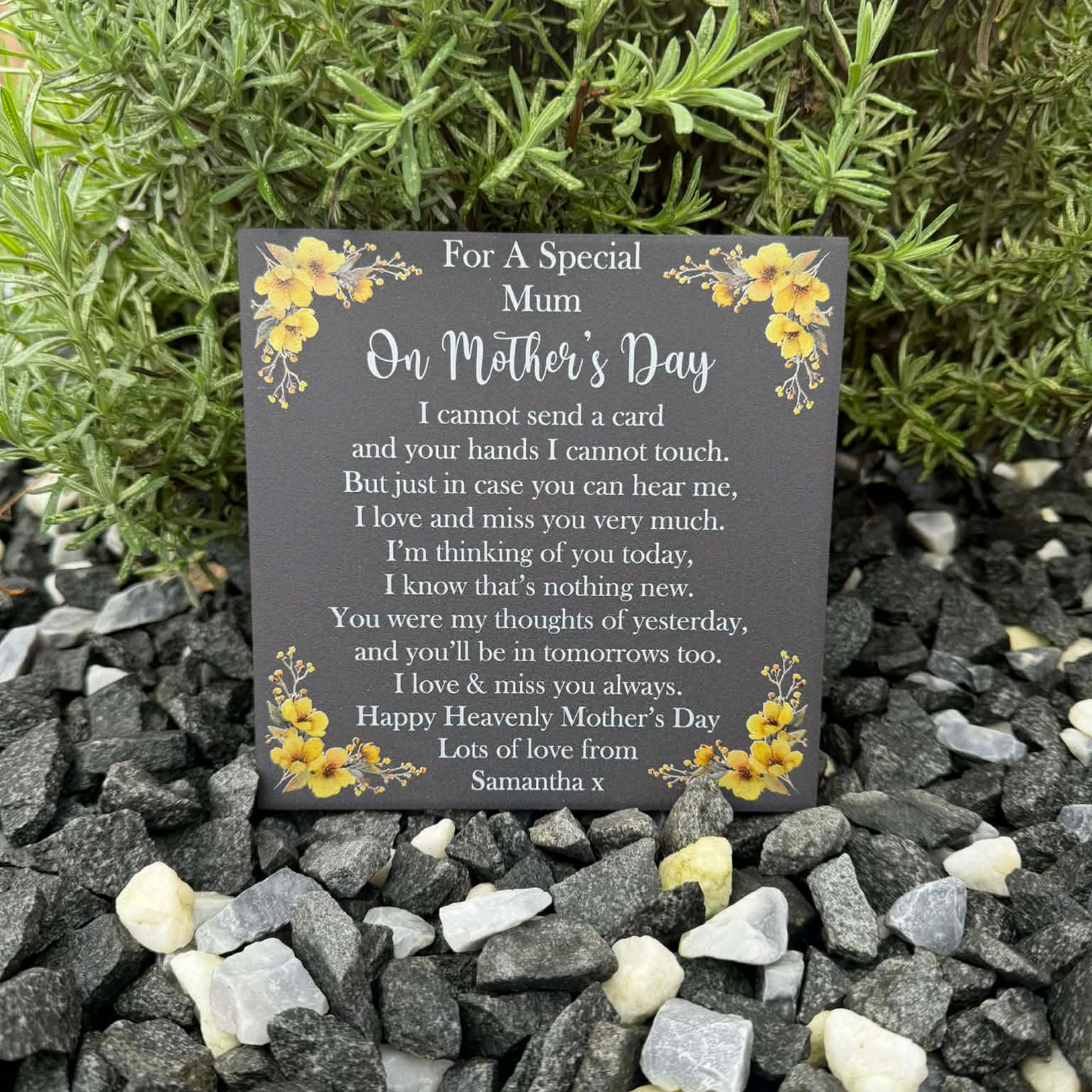 Mother’s Day I cannot send a card yellow flowers memorial