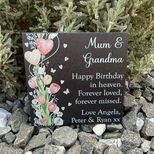 Happy Birthday in heaven slate