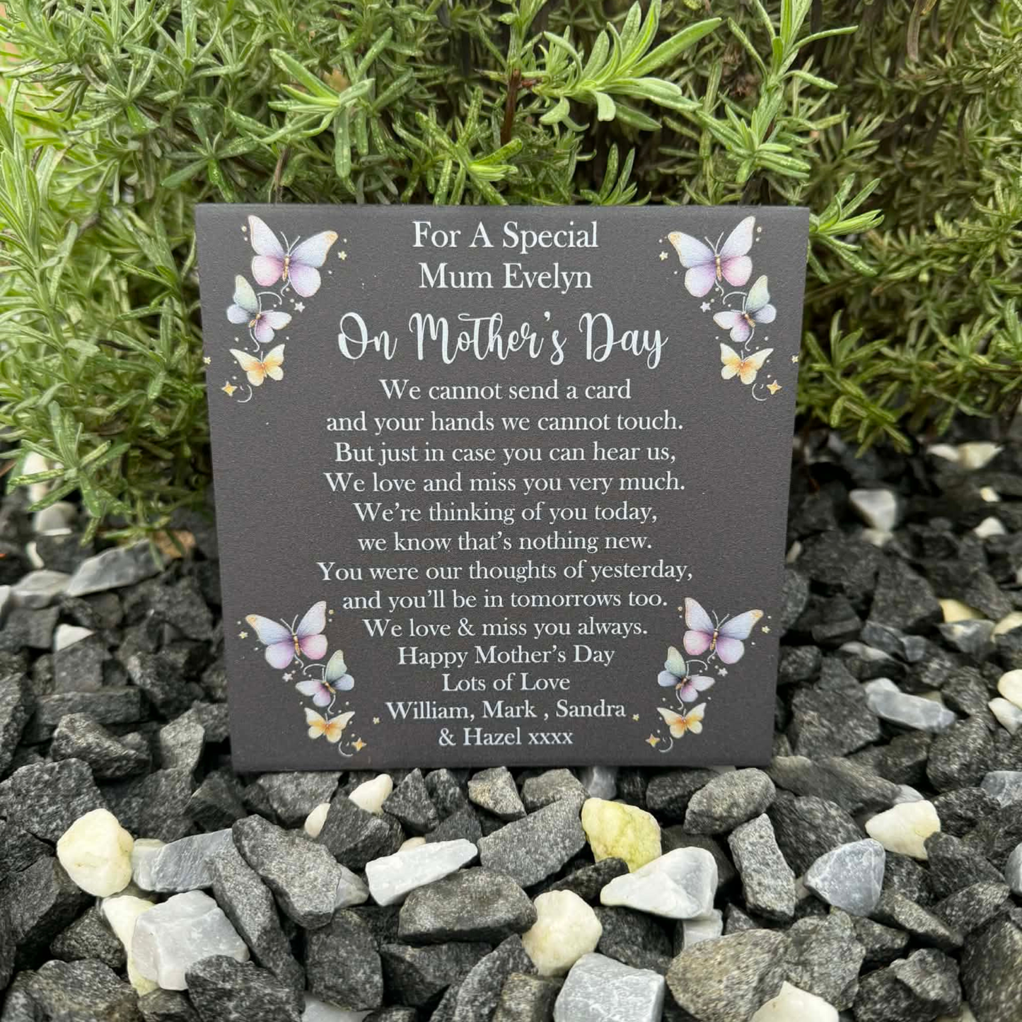 Mother’s Day we cannot send a card butterfly memorial