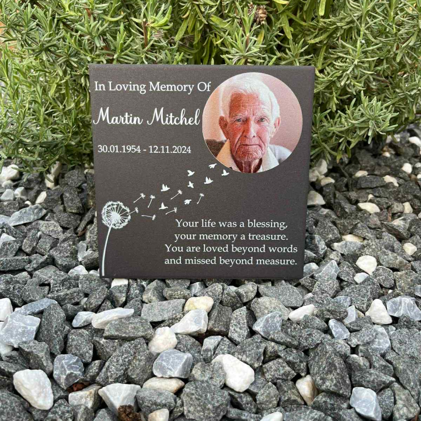Your life was a blessing memorial tile